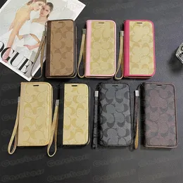 COAL COA Wallet Phone Case for iPhone 15 14 Plus 13 12 Mini 11 Pro Max XS XS XR 8 Premium Letter Paint Purse Pouch Flip Cover Cover Samsung S24 S23 S22 Ultra