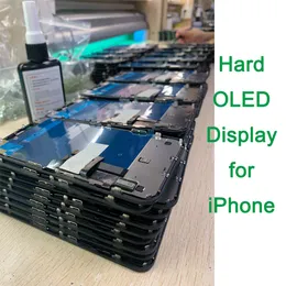 10 PCs Display OLED Hard para iPhone X XS 11 12 mini 13 Pro Max 14 Plus Digitalizer Assembly Touch Screen Substituição