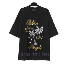 High End Designer kläder för PAA -vinklar chaopai guldpläterad bokstavskokosnötträd tryckt kortärmad t -shirt för män och kvinnor high street halva ärmar med 1: 1 logotyp