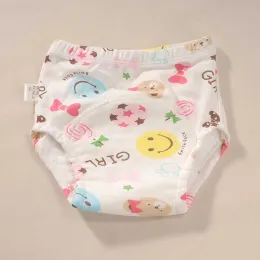 바지 4pcs/로트 재사용 가능한 어린이 기저귀 방수 베이비 속옷 세탁기 6 층 거즈 아기 면화 용 바지 팬티 기저귀