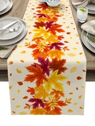 Fall Maple Leaf Pattern Table Runner Vintage Decor Bathed حفل زفاف حفلات الطعام الاحتفالية طاولة القهوة ديكور ديكور طاولة الجدول