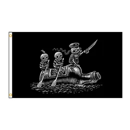 90x150cm 3x5fts Esqueletos engraçados Esqueletos marítimos Sea Voyage Pirata Marinheiros bandeira