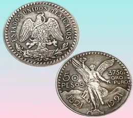 Högkvalitativ 1946 Mexico Gold 50 Peso Coin Gold 37373mm Arts Crafts Creative Souvenir Commemorative Coins 18211921 Mexicanos 505560556
