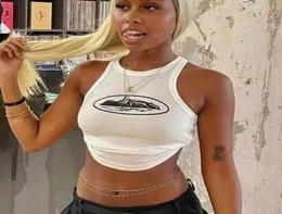 Cor Summer Slim Women039s Tanks Short Top Sexy Black Women Sleeveless ONeck Croptops Tank Tops Y2K Crop Vest Whole7308434