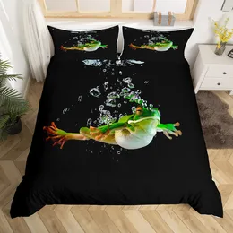 Green Tree Frog King Queen Cove Full Davet Cover Lovely Rain Trees Animal Bedding Set Wildlife Cofforter Cover Cover Polyester Cover