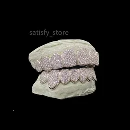 아이스 아웃 hiphop grillz 925 스털링 실버 버스트 다운 커스텀 vvs moissanite grillz