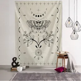 Simple Taroch Flower Butterfly Pattern Tapestry coperta Psichedelic Witchcraft Wall Hanging Boemia Gypsy Casa da letto DECORAZIONE 240411