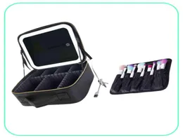 NXY Cosmetic Bags New Travel Makeup Bag Cases EVA Vanity Case com LED 3 luzes espelho 2201189443515