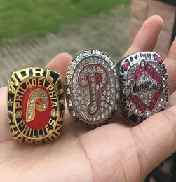 3PCS Philadelphia 1980 2008 2009 Phillies World Baseball Championship Ring Ring Men Gift Whole Drop 5858659