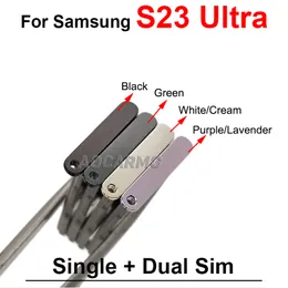 Cartão SIM único e duplo para Samsung Galaxy S23 Plus S23+ S23ULTRA SIM Bandeja Setor de soquete Peças de substituição de reparo de slot