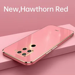 Xiaomi Redmi Note 9 10X Solid Color Straight Edge 6Dプレート電話ケースソフトカバーのケーシング