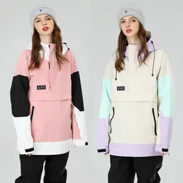 Giacca da sci donna inverno giacca da snowboard uomini sportivi maglione con cappuccio impermeabile da sci da sci biezzo abiti da neve sk059