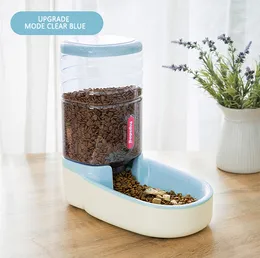 Alimentatore gatto automatico Distributore d'acqua automatica per cani 3.8L Design a doppia ciotola per secchio di stoccaggio di cereali combinati di piccoli e grandi animali domestici