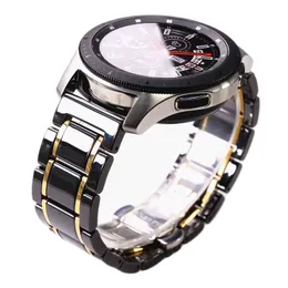 حزام سيراميك من الصلب 20mm 22mm لـ Samsung Galaxy Watch4 5 40mm 45 4mmm Pro Amazfit Gts Watch Band Wristband Huawei Belt Bracelet