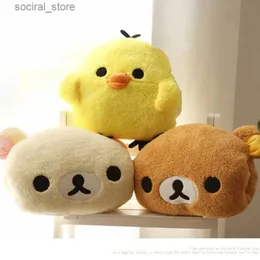 ぬいぐるみのぬいぐるみ1PC 30cm Kawaii Rilakkuma Plush Toy Kiirotori Chick Couple Pillow Teddy Bear詰めた人形クッションハンドウォーマー冬クリスマスギフトL411