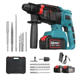 21V Brushless Cordless Rotary Electric Hammer Impact Drill Wireless Perforator för rivning Betong Slotting 240402