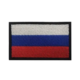 Ryssland Flag Hook Loop Patch Custom Tjetchya Vitrysslands broderi Moralmärken för militär utomhustaktik Ryggsäckhjälm