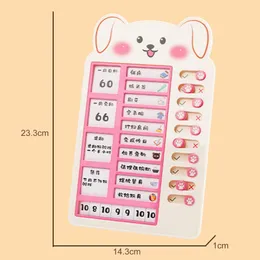 Cute Bear Memo Checklist Board Children's Self-discipline Punch Card Wall Hanging Reusable Checklist Holiday Schedule Memo Board