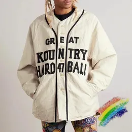 Mäns jackor Kapital Koury Linen Canvas Baseball Coat Jacket Kvinnor Män förtjockad broderi Flocking Thanddukskläder