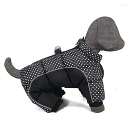 Hundekleidung Haustiere Kleidung down Parkas Halten Sie Ihr Haustier warm mit Polka Dot-Baumwollmantel vierbeiniger Winter Rücken Reißverschluss