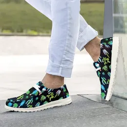 Casual Shoes InstantArts Tropical Cactus Print Green Women Fashion Design Flat Loafers Män glider på sommaren andningsbara båtskorarbete