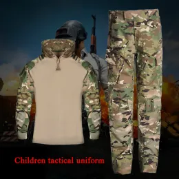 Calças meninos meninos meninas de combate tático Treinamento Treinamento Airsoft Paintball crianças uniforme