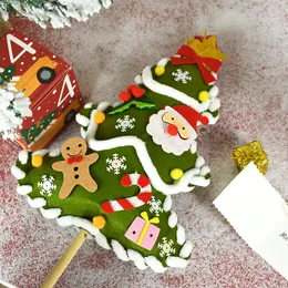 1 conjunto pequeno árvore de natal árvore não tecida DIY DIY Interessante artesanal árvore de Natal Craft Kids Gifts Home Xmas Decor Navidad 2023