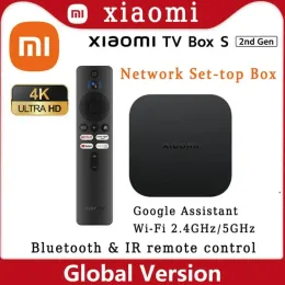 Box Global Xiaomi Mi TV Box S 4K Mi Box Smart Google Assistant HDR10 BT5.2 8GB MI TV Box S 2nd Gen 4K med Ultra IR Remote Control