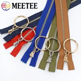 5Pcs O Ring 3# Metal Zipper for Sewing 15-30cm Close-End Zips Closure Bag Purse Decor Zippers Repair DIY Garments Accessories