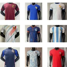 2425 National Team Player Edition of French Brazilian Home Away England Portugal and Argentina Football Jersey on the Field