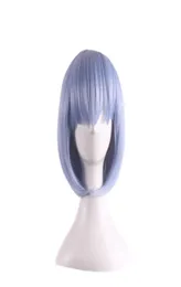 Woodfestival Pink Blue Anime شعر مستعار قصير مستقيم Bob Bob Cosplay Cosplay Fiber Fiber Haintetic Bangs1282109