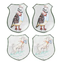 Muy Bien 2pcs Hunting Dog Huntingtattical Patch Animal Bird Bird Bird Applique APPLICAZIONE Adesivo Adesivi per cucitura Forniture