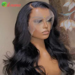 Black With Pink Colored Body Wave 13x6 Lace Frontal Wig For Women 5x5 Transparent Lace Closure Human Hair Wigs With Baby Hair