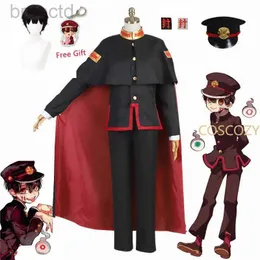 الأزياء الأنيمي أنيمي jibaku shounen hanako kun yugi amane cosplay costumes المرحاض ملزمة hanako kun cloak أسود مجموعة كاملة الموحد قبعة wig 240411