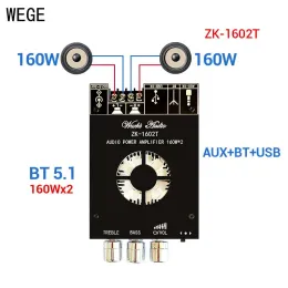 Усилители wege zk1602t xpsm 2*160w 2*150w 2,0 канал Stereo hifi bt Audio Усилитель Усилитель AMP Триблярный бас AUX USB Wuzhi Audio Audio Audio