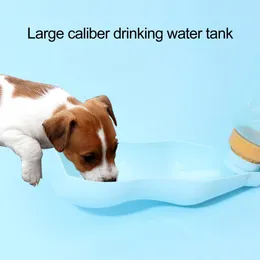 Bottle de água de 350/500 ml de estimação para animais de estimação de 130 graus de cachorro Distratação de cachorro ao ar livre Dispensador de água portátil à prova de vazamento por portátil