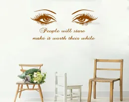Wall Decal Black Eye Eyelashes Vinyl Stickers Lashes Eyebrows Brows Beauty Salon Wall Sticker Quote Girl Room Home Decor5678863