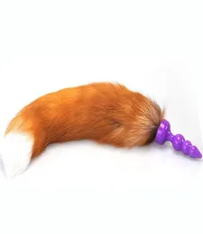 Ture Fox Tail Anal Plug Silicone Aanus Beads 엉덩이 자극기 여성용 에로틱 성별 제품 8393551을위한 장난감을 유혹합니다.