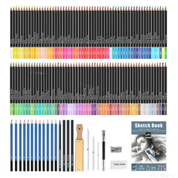 Great Gift Color Pencil Sketch Pencils Set for Drawing Art Tool Kit Strips Strings Carbone dipinti di matite Penne di carta