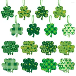 Party Decoration 16Pcs/Pack St. Patrick's Day Clover Hanging Pendant Irish Decor Trifolium Ornament Supply