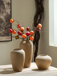 1pcs Handmade Ceramic Vases Creative Style Ornaments Window Display Case Porch Table Top Flower Arranger Porcelain