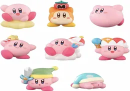 8pcs Set Kirby Anime Games kawaii Cartoon Kirby Waddle Dee Doo PVC Azione Figure Figure Bolle Raccolta Giochi di compleanno per bambini1960611