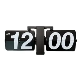 Flip Down Digital Clock Retro Style 12 Hour AM PM Large Number Display Operated Gifts for Father Black White
