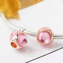 2023 ROSE ROSE DOURO COLOR FLOR CORAÇÃO ROBOT URSO BIG HOLO FIXA FIXA PANDORA ORIGINAL PANDORA CHADMS BRACELETA DIY MULHERES GORES DE NATAL