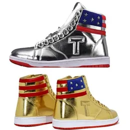 Trump Mens Women Basketball Shoes Sneaker High Top Gold Silver The Never Surrender 2024 Man Woman Designer Tennis Skate Trainers Storlek 5.5 - 12