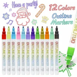 1 set di penne artistiche di contorno utili Effetto lucido Effetto portatile Lightlighters Account manuale Account Highlighters Disegno Penne