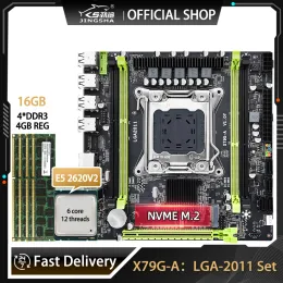 Motherboards Jingsha X79 Kit LGA 2011 com E5 2620v2 CPU e DDR3 4x4GB = 16GB ECC REG RAM Suporte