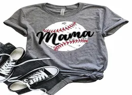 Drop Women Baseball mãe mama letra de letra de impressão camiseta de manga curta Tops camiseta plus size para 2019 Casual Mulher Camiseta Y3219895