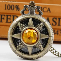 Pocket Watches Gem-Setting Womens Quartz Pocket Necklace Steampunk Hollow Out Vintage Pocket FOB Gifts Dropshipping Y240410