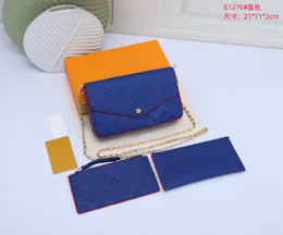 Yüksek kaliteli 3pcs Set Luxurys Designers çanta çantası kadın moda felicie zinciri omuz crossbody çanta kravat boya cüzdan